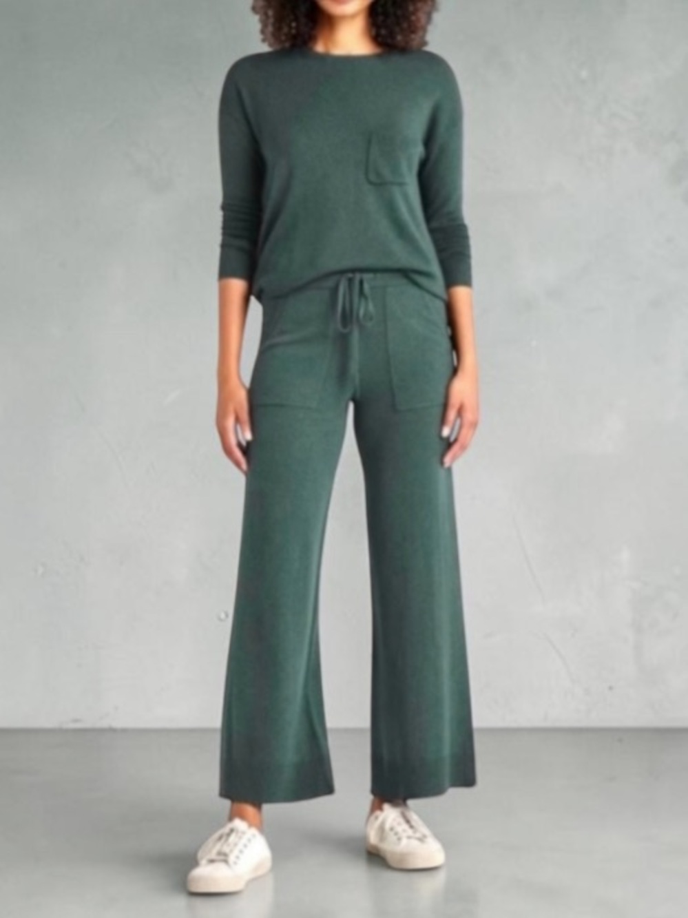 Splendid Collection 100% Cashmere Wide Leg Pant Sweater Set